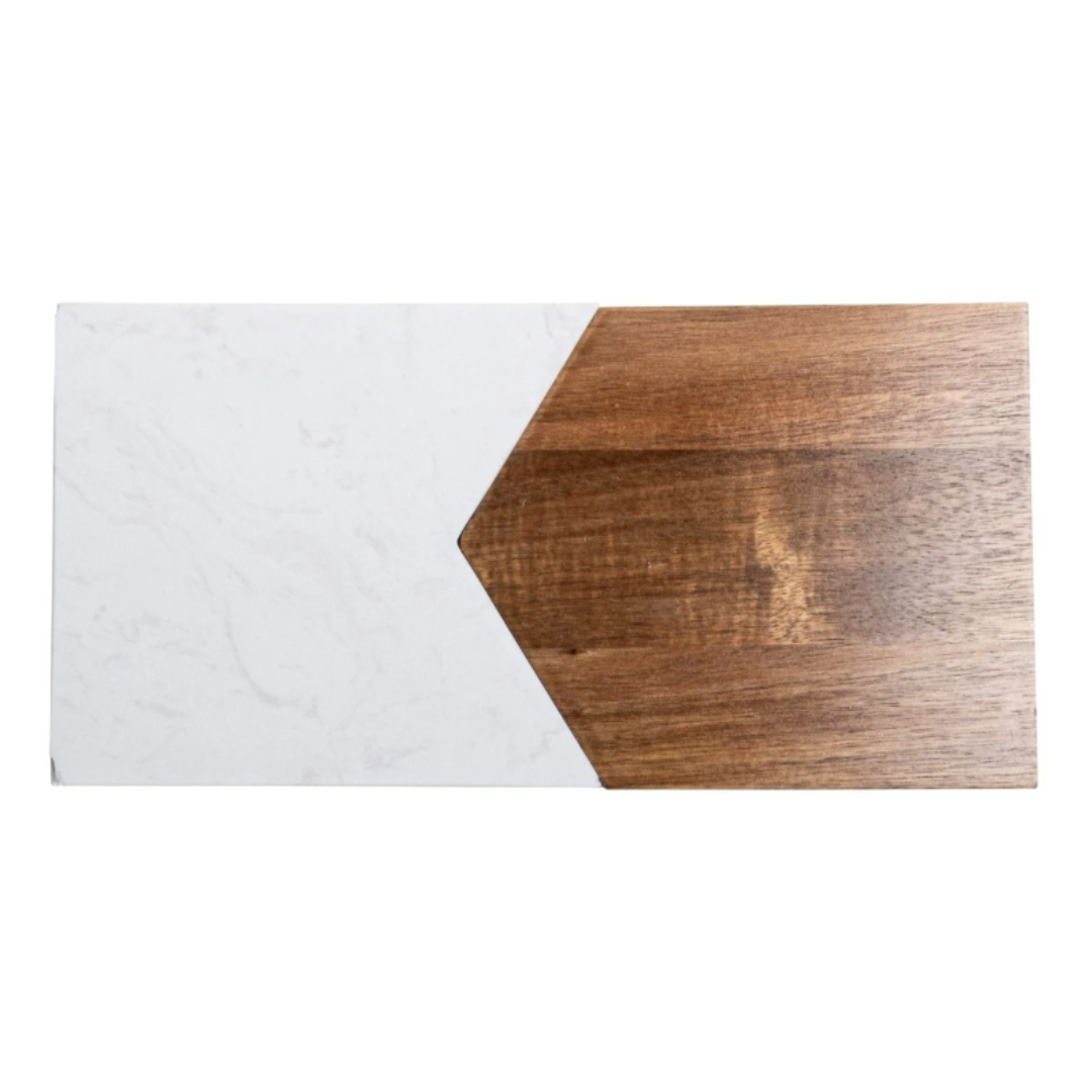 Gusta Borrelplank(en) Acaciahout en Marmer 30 x 15 cm