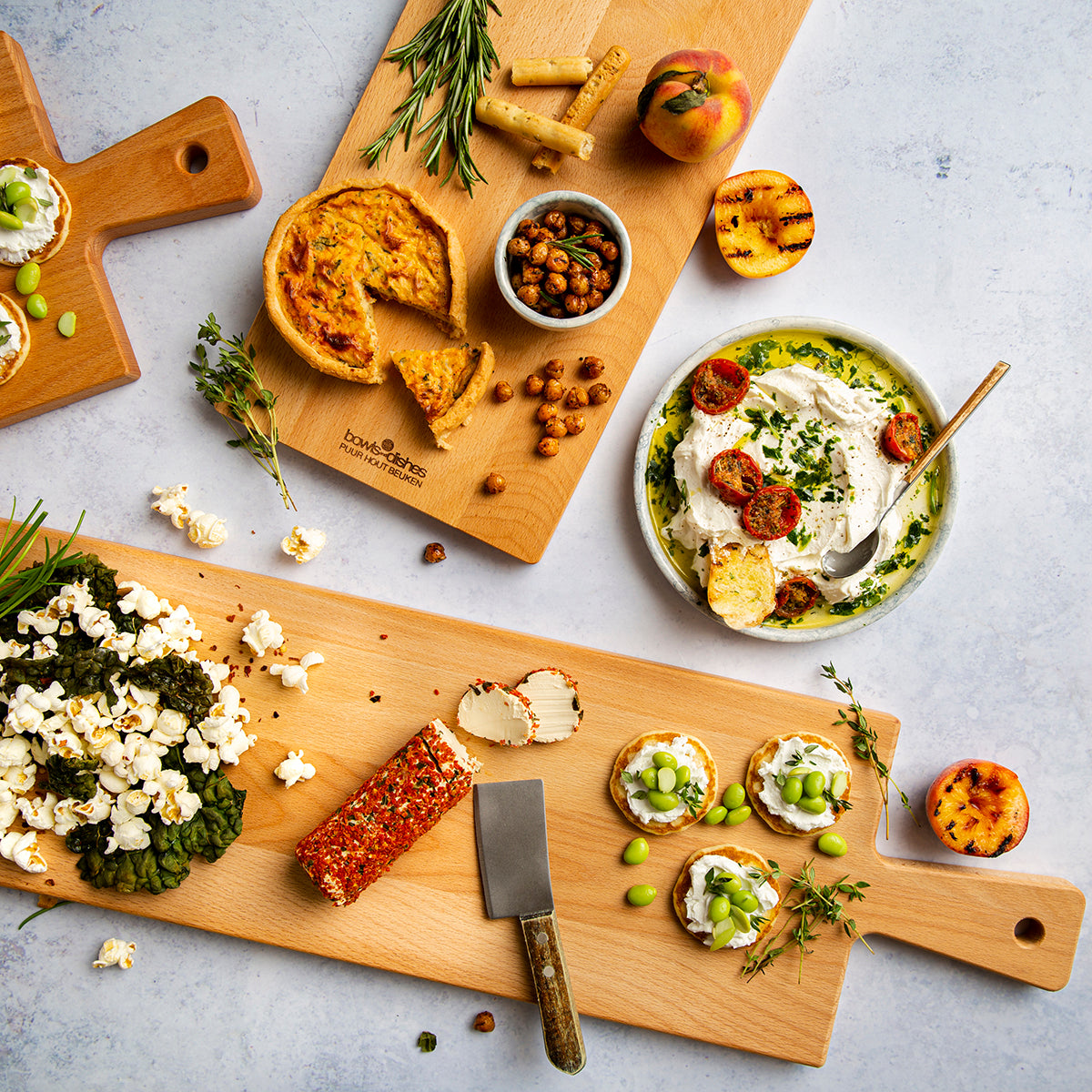 Beuken serveerplank met handvat | 49 × 20 cm